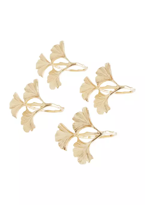 Discount 🎉 Biltmore® Gold Floral Napkin Rings - Set of 4 🛒 -Biltmore® Sales Store Belk 1295