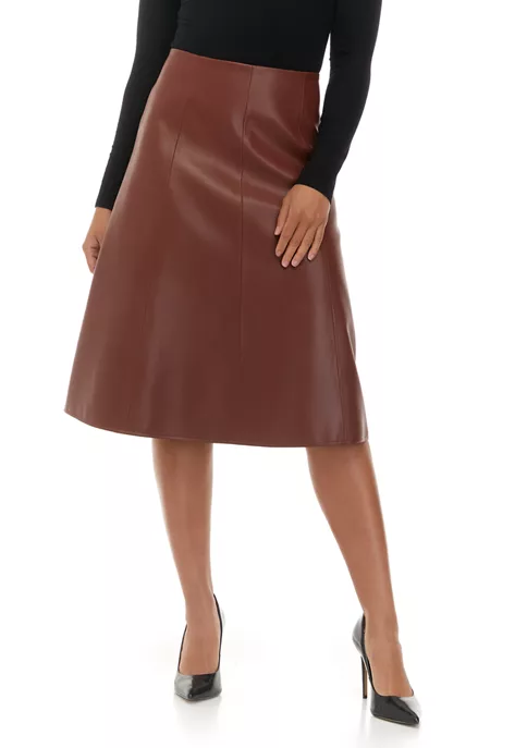 Coupon ⌛ Biltmore® 👍 Women's Faux Leather Midi Skirt ❤️ 3 Coupon ⌛ Biltmore® 👍 Women's Faux Leather Midi Skirt ❤️