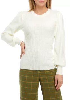 Promo ✨ Biltmore® Women's Mini Cable Crew Sweater 💯 -Biltmore® Sales Store Belk 208