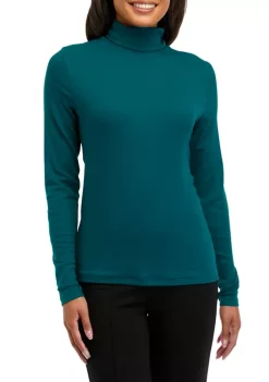 Flash Sale ⭐ Biltmore® 👍 Women's Long Sleeve Turtleneck Solid Top ⌛ -Biltmore® Sales Store Belk 243