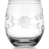 Discount ⭐ Biltmore® Spring Fleur Set of 4 Etched Stemless Wine Glasses 🌟