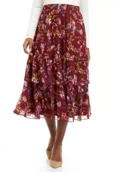 Flash Sale 🎁 Biltmore® Women's Tiered Chiffon Midi Skirt 🧨 -Biltmore® Sales Store Belk 444