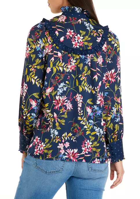 Coupon ❤️ Biltmore® 🔥 Women's Long Sleeve Ruffle Yoke Blouse 👍 4 Coupon ❤️ Biltmore® 🔥 Women's Long Sleeve Ruffle Yoke Blouse 👍 - Image 2