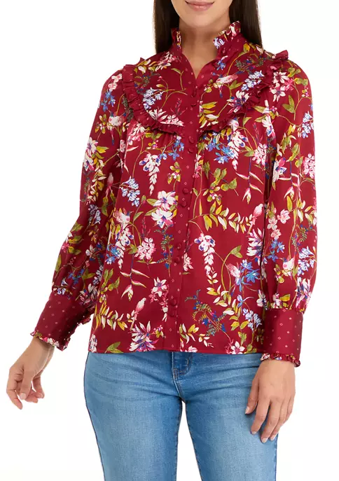 Coupon ❤️ Biltmore® 🔥 Women's Long Sleeve Ruffle Yoke Blouse 👍 6 Coupon ❤️ Biltmore® 🔥 Women's Long Sleeve Ruffle Yoke Blouse 👍 - Image 4