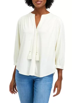 Top 10 🧨 Biltmore® Women's 3/4 Sleeve Tie Knit Peasant Blouse 😉 -Biltmore® Sales Store Belk 676