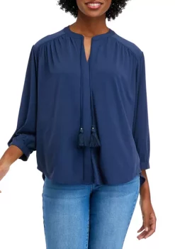 Top 10 🧨 Biltmore® Women's 3/4 Sleeve Tie Knit Peasant Blouse 😉 -Biltmore® Sales Store Belk 677