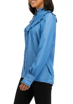 Top 10 ❤️ Biltmore® Women's Long Sleeve Ruffle Yoke Blouse 💯 -Biltmore® Sales Store Belk 785