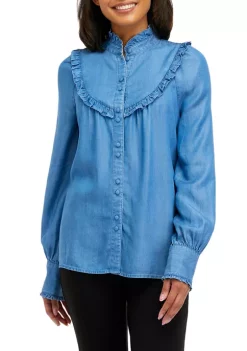 Top 10 ❤️ Biltmore® Women's Long Sleeve Ruffle Yoke Blouse 💯 -Biltmore® Sales Store Belk 786
