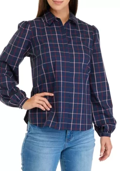Best Pirce 🥰 Biltmore® Women's Long Sleeve Button Front Puff Shirt 💯 -Biltmore® Sales Store Belk 791