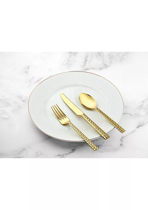 Outlet 🎉 Biltmore® Gold Braided Handle 20 Piece Flatware Set ✨ 5 Outlet 🎉 Biltmore® Gold Braided Handle 20 Piece Flatware Set ✨ - Image 3