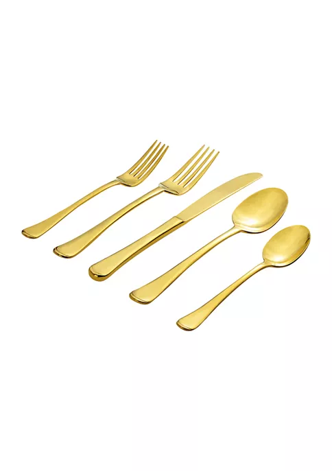 Cheapest ⌛ Biltmore® Oasis Mirror Gold 20 Piece Flatware Set ⌛ 3 Cheapest ⌛ Biltmore® Oasis Mirror Gold 20 Piece Flatware Set ⌛