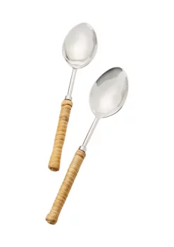 Best Sale 🔔 Biltmore® Set of 2 Light Rattan Serving Spoons ⌛